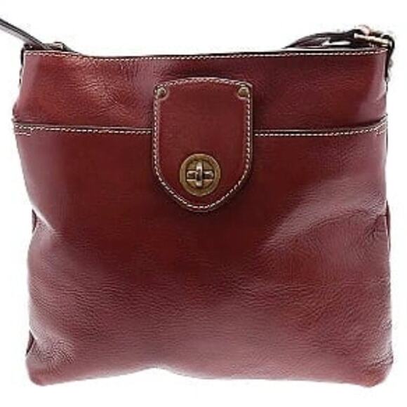 A. Bellucci Italy Genuine Leather Adjustable Crossbody, Brown, Pockets Zip top - Picture 4 of 8
